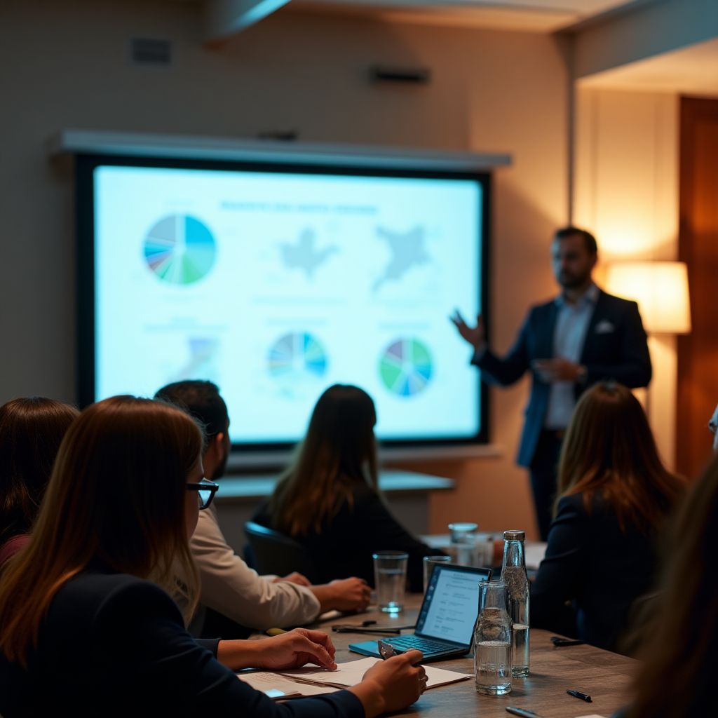 Personas en un seminario sobre estrategias de inversión